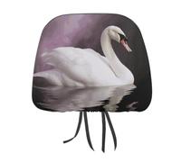2 PCS Car Headrest Covers 11" X 10.6" Stretchy Polyester Headrest Protector