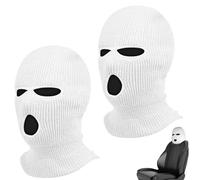 2 Pcs Car Headrest Covers,Face Cover Personalized Funny Car Accessories,Funny Face Ski Masks for Menfront Seat Covers for Cars, Airsoft Mask Rear Seat Cover Use for Most Cars