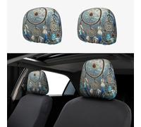 2 PCS Car Headrest Covers Soft Breathable Car Head Rest Covers Protector Native American Dream Catcher Headrest Covers for Cars Seat Headrest Covers for Trucks SUV Universal Interior Car Accessories