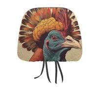 2 PCS Car Headrest Covers Soft Breathable Car Head Rest Covers Protector There Is A Turkey on The Head Headrest Covers for Cars Seat Headrest Covers for Trucks SUV Universal Interior Cars Accessories
