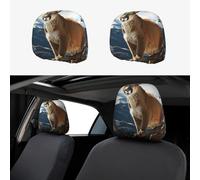 2 PCS Car Headrest Covers Soft Breathable Car Seat Head Rest Covers Set Elastic Head Rest Protector Universal Auto Accessories Panther Mountain Lion Headrest Cover for Cars Sedans Vans Trucks