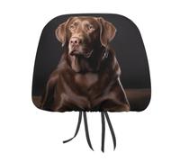 2 PCS Car Headrest Covers Soft Breathable Car Seat Head Rest Covers Set Elastic Head Rest Protector Universal Auto Accessories Brown Labrador Retriever Headrest Cover for Cars Sedans Vans Trucks