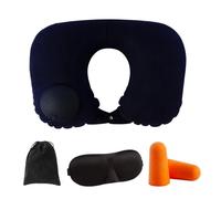 2 pcs Car Headrest Pillow for Mitsubishi Montero Sport/Outlander/Pajero/Pajero Sport, Press-Filled Inflatable Flocked U-Shaped Neck Support Pillow for Cars,A Black