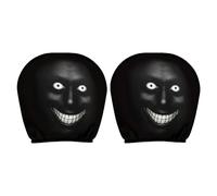 2 Pcs Car Headrests Covers,Funny Head Rest Cover for Car,Scary Face Seat Headrest Dust Covers Fully Surrounded,Soft Cars Head Rest Cover,Auto Interior Accessories for Truck Van SUV Scooter-04*2 pcs