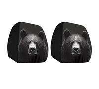 2 Pcs Car Headrests Covers,Funny Head Rest Cover for Car,Scary Face Seat Headrest Dust Covers Fully Surrounded,Soft Cars Head Rest Cover,Auto Interior Accessories for Truck Van SUV Scooter-05*2 pcs