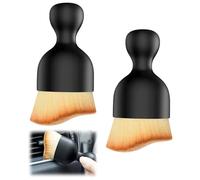 2 Pcs Car Interior Cleaning Tool Brush Scratch-Free Car Interior Brushes Curved Crevice Soft Bristles Detailing Dusting Brush for Vehicle Interior Detailing Air Vent Dashboards Seats Panels