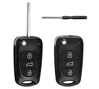 2 Pcs Car Key Fob Case Replacement for Hyundai i10 i20 i30 ix20 ix35 and for Kia Ceed Soul Sportage Venga, 3 Buttons Car Key Shell Accessories Folding Car Key Cover Case include Removal Tool