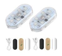2 Pcs Car LED Lights Interior, 7 Color Wireless Ambient Touch Portable USB Rechargeable Interior Lights for RVs, Trucks, Car, Camper, Camping, Bedroom, Closet, Cabinet