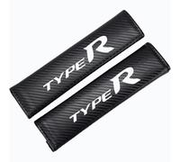 2 Pcs Car Seat Belt Cushions Shoulder Pad for Honda Type R Jazz FIT Carbon Fiber Covers Pads Soft Comfortable (White)
