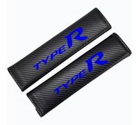 2 Pcs Car Seat Belt Cushions Shoulder Pad for Honda Type R Jazz FIT Carbon Fiber Covers Pads Soft Comfortable (Blue)