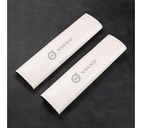 2 Pcs Car Seat Belt Pads For Volvo V40 V60 V90 XC40 XC60 XC90 S40 S60 S90 Leather Protect Shoulder Seat Belt Cover Protector Emblem Accessories,White