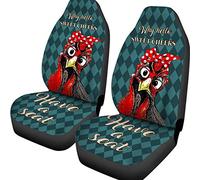 2 Pcs Car Seat Cover Absorbent Sweat Car Seat Protector Dirty-Proof Front Seats Cushion Cover Universal Fit Mpv Car Truck Chicken Why Hello