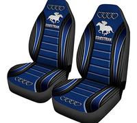 2 Pcs Car Seat Cover Dirty-Proof Car Seat Protector Fashion Front Seats Cushion Cover Universal Fit Sedan Mpv Suv Equestrian Ad Heart Dark Blue