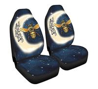 2 Pcs Car Seat Cover Dirty-Proof Front Seats Cushion Cover Breathable Bucket Seats Covers Universal Fit Car Suv Sedan I Love You To The Moon And Back Bee