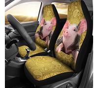 2 Pcs Car Seat Cover Machine Washable Front Seats Cushion Cover Comfortable Bucket Seats Covers Universal Fit Sedan Car Suv Cute Pig Mandala Flowers Pattern