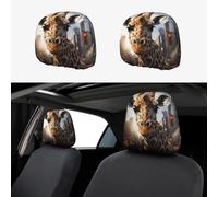 2 PCS Car Seat Headrest Cover - Elasticity Dust Cover, New York Giraffe Street Print Universal Head Rest Covers10.2 x 11"