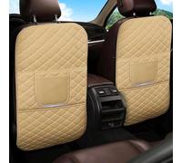 2 Pcs Car Seat Kick Mat for Hyundai i10 i20 i30 i40 ix20 ix25 ix35 ix55 G80 HB20 Getz Reina, Kick Mats Back Seat Protector Storage Pad Wear-Resistant, Car Accessories,Beige-Long