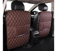 2 Pcs Car Seat Kick Mat for Hyundai Tucson Accent Encino ix25 ix35 Elantra New SantaFe, Kick Mats Back Seat Protector Storage Pad Wear-Resistant, Car Accessories,Coffee-Long