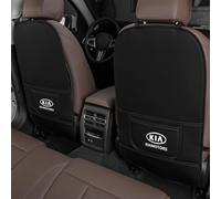 2 pcs Car Seat Kick Mats for Kia Niro, Leather Auto Backrest Protector Pads, Auto Seat Protective Cushion with Pocket - Car Emblem Interior Accessories, full pack-B