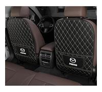 2 pcs Car Seat Kick Mats for Mazda 6, Leather Auto Backrest Protector Pads, Auto Seat Protective Cushion with Pocket - Car Emblem Interior Accessories,B