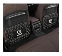 2 pcs Car Seat Kick Mats for Mazda R360, Leather Auto Backrest Protector Pads, Auto Seat Protective Cushion with Pocket - Car Emblem Interior Accessories,A