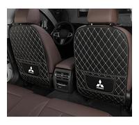 2 pcs Car Seat Kick Mats for Mitsubishi Xpander, Leather Auto Backrest Protector Pads, Auto Seat Protective Cushion with Pocket - Car Emblem Interior Accessories,B