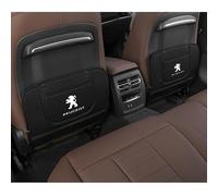 2 pcs Car Seat Kick Mats for Peugeot 308S, Leather Auto Backrest Protector Pads, Auto Seat Protective Cushion with Pocket - Car Emblem Interior Accessories,C