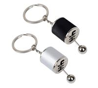 2 PCS Car Shifter Keyring Creative Auto Gear Shifter Model Keychain for Car Decor Accessories, White, Black (HDS004)