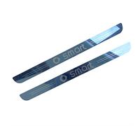 2 Pcs Car Stainless Steel Door Sill Protector Stickers for Smart 451 453 Fortwo, Non-Slip Anti-Scratch Threshold Guard Kick Plates Car Trim Accessories,C Blue