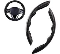 2 Pcs Car Steering Wheel Cover for Alfa Romeo Brera Spider GT 145 146 147 155 156 159 164 166 4C 939 937,Non-slip Steering Wheel Protector Segmented Grip Comfortable Accessories,A-Black