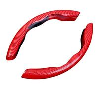 2 Pcs Car Steering Wheel Cover for Audi SQ5 .Generation FY 2018 2019 2020 Carbon Fiber Segmented Anti-Slip Breathable Stylish Interior Accessories Red Style Protect the steering wheel