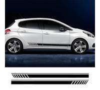 2 PCS Car Stripe Sticker for Fiat 500 2010-2024, Sport Racing Stripe Graphic Sticker Modified Vinyl Decoration, Black