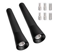 2 Pcs Car Stubby Aerial, Universal Short Car Antenna, Radio Roof Antenna Replacement, Mini Screw-in Aerial for AM/FM Reception, 6.5cm, Fits All Vehicle Models, M4, M5, M6 Adapters