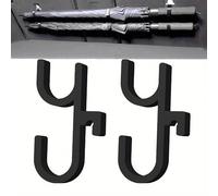 2 Pcs Car Umbrella Hook, Universal Car Umbrella Holder Clip Hook, No Drilling CarTrunk Umbrella Hooks, Space-Saving & Easy Install for Seat,Stroller, Wheelchair,Golf Bag,Truck,Boat,SUV Trunk Orga