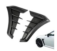 2 PCS Car Vent Accessories, 3D Shark Design Decal Trim (Carbon Fiber Black)