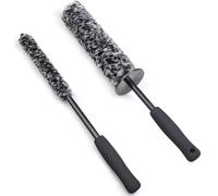 2 PCS Car Wheel Brushes Wheel and Rim Cleaning Brush Long Handle Vehicle Wheel Brushes Kit Long Handle Microfiber Wheel Hub Brushes Different Size Car Soft Detailing Brush Set Bendable Car Tire Brush