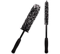 2 Pcs Car Wheel Brushes Wheel and Rim Cleaning Brush Long Handle Vehicle Wheel Brushes Kit Microfiber Wheel Hub Brushes Different Size Car Detailing Brushes Set Bendable Car Tire Brush