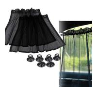 2 PCS Car Window Shade for Baby,Block UV & Heat Car Sun Shades,Black Privacy Anti-mosquito and breathable Curtain with suction cup for Rear Side Window,Back Seat