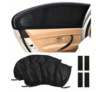 2 PCS Car Window Shades for Baby, Stretchable & Breathable Car Sun Shade, Mosquito Protection & Sun Blocking Rear Side Car Window Shade for Kids & Pets, Universal Fit Sun Shades for Car Windows