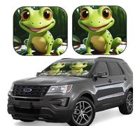 2 PCS Car Windshield Sun Shade Cute Frog Car Sun Shade Foldable Front Windshield Sunshade Cover Auto Sun Visor Keep Your Vehicle Cool for Most Sedans SUV Truck Small