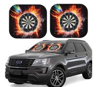 2 Pcs Car Windshield Sun Shade Dart Board Foldable Auto Sunshade Front Window Sunshade Protection 29x24 Inch Automotive Interior Accessories for Most Cars Sedans Suvs Trucks