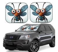 2 PCS Car Windshield Sun Shade Insect Wings Eyes Car Sun Shade Foldable Front Windshield Sunshade Cover Auto Sun Visor Keep Your Vehicle Cool for Most Sedans SUV Truck Large