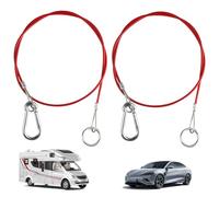 2 PCS Caravan Trailer Breakaway Cable, Trailer Break Away Cable with Carabiner & Burst Rings, Heavy Duty Coupling Towing Safety Cables for Williams Clevis Breakaway Caravan Awning Accessories