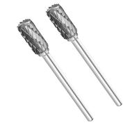 2 PCS Carbide Die Grinder Bits for Dremel Rotary Tool High Speed Double Cut Tungsten Steel Rotary Burr Drill Bit Cylindrical File Carving Tools for Plastic Wood Metal Grinding Engraving Polishing