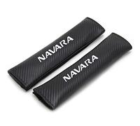 2 Pcs Carbon Fiber Car Seat Belt Pads, for Nis-san NAVARA Child Adult Seat Belt Shoulder Pad Soft Comfort Auto Interior Styling Accessories,White