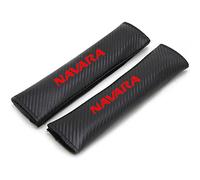2 Pcs Carbon Fiber Car Seat Belt Pads, for Nis-san NAVARA Child Adult Seat Belt Shoulder Pad Soft Comfort Auto Interior Styling Accessories,Red