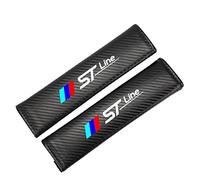 2 Pcs Carbon Fiber Car Seats Belt Padding Covers, for Fo-rd ST ST Line Vignale Taurus Kuga Fiesta Auto Child Soft Safety Shoulder Pads Strap Styling Interior Protection Accessories,Black