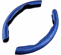 2 Pcs Carbon Fiber Car Steering Wheel Cover for Mercedes Benz A-Class W177 A160 A180 A180d A200 A200d A220d A250e A260 AMG A35 A45, Segmented Steering Wheel Cover,C Blue