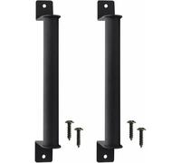 2 Pcs Carbon Steel Barn Door Handle Retro Style Anti Corrosion Sliding With Screws Noir