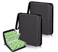 2 PCS Card Binder 9 Pocket,Trading Card Binder with 50 Removable Sleeves,900 Pocket TCG Binder Album,Football Card Binder with Waterproof PU Cover（Black）